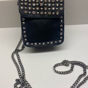 Elegant Black Studded Crossbody Bag